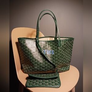 Fashion Dedign Like Goyard Green Tote Bag With Mpnogram